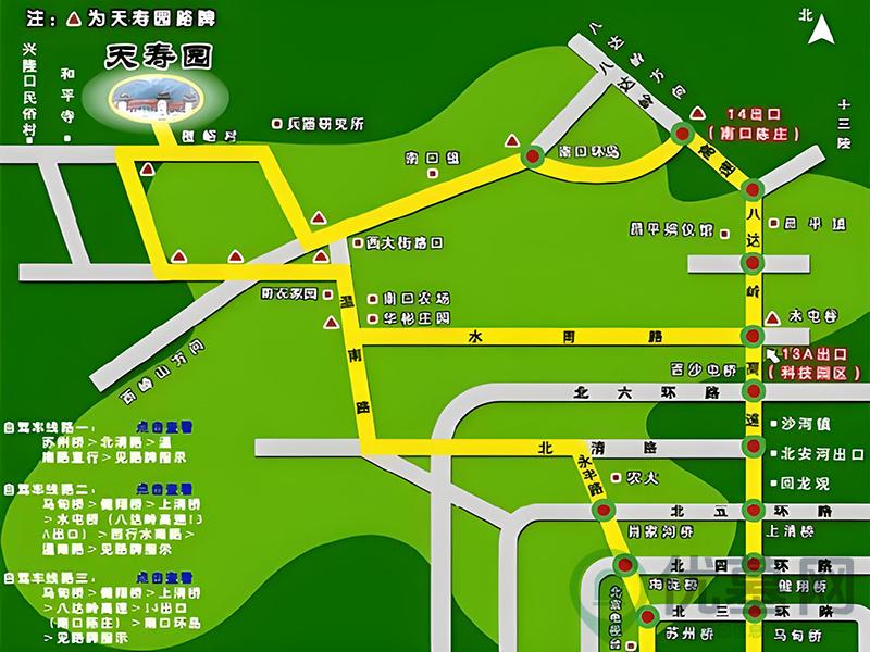 天寿陵园区位图