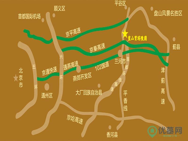 灵山宝塔陵园区位图